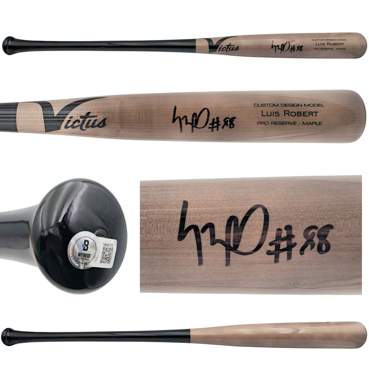 Luis Robert Jr. Auto Gray Victus Player Model Baseball Bat White Sox Beckett Wit
