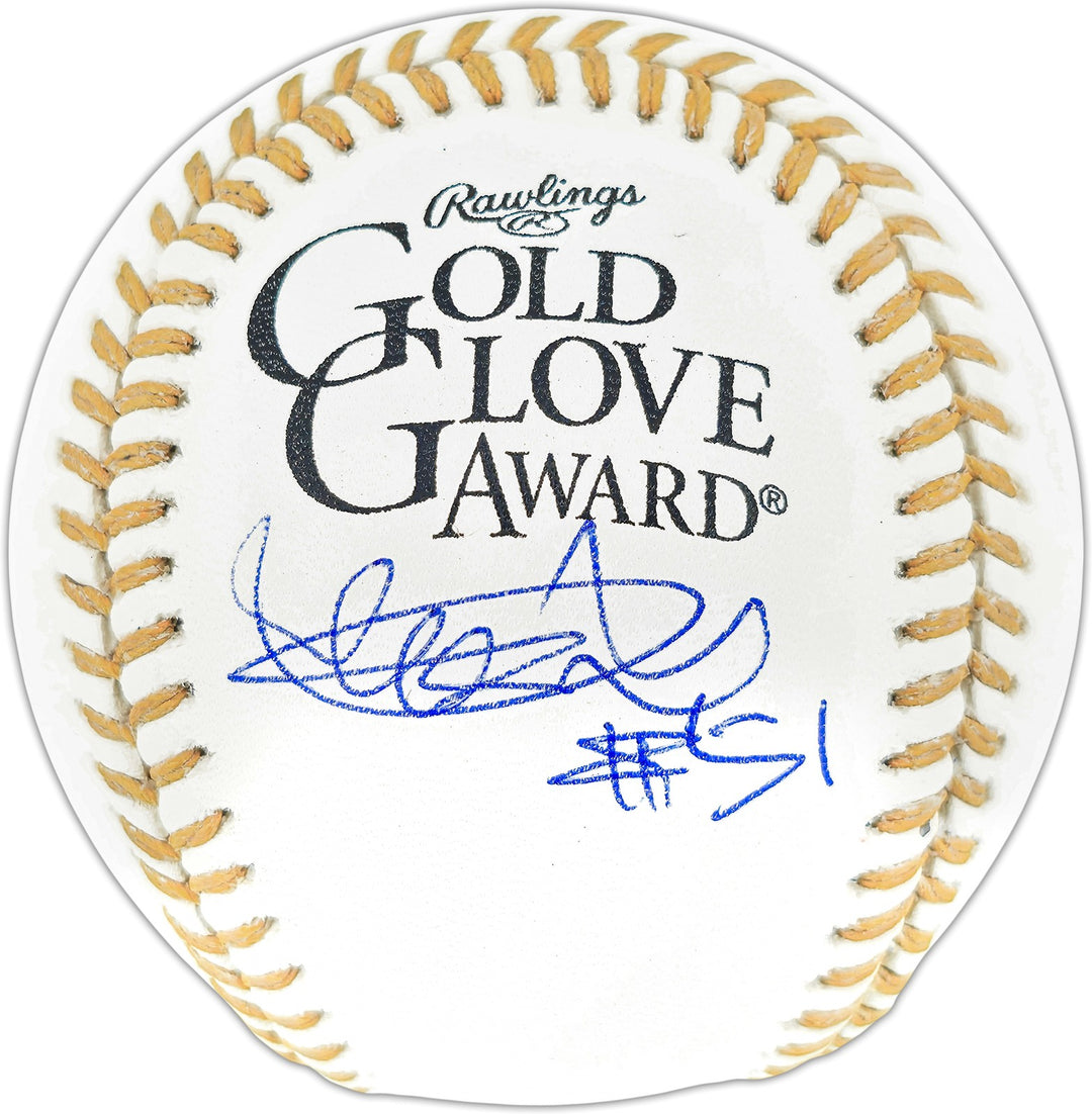Ichiro Suzuki Auto Official Gold Glove Logo Baseball Mariners "#51" Beckett Wit