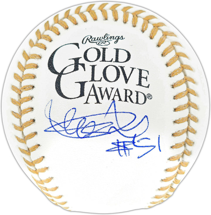 Ichiro Suzuki Auto Official Gold Glove Logo Baseball Mariners "#51" Beckett Wit