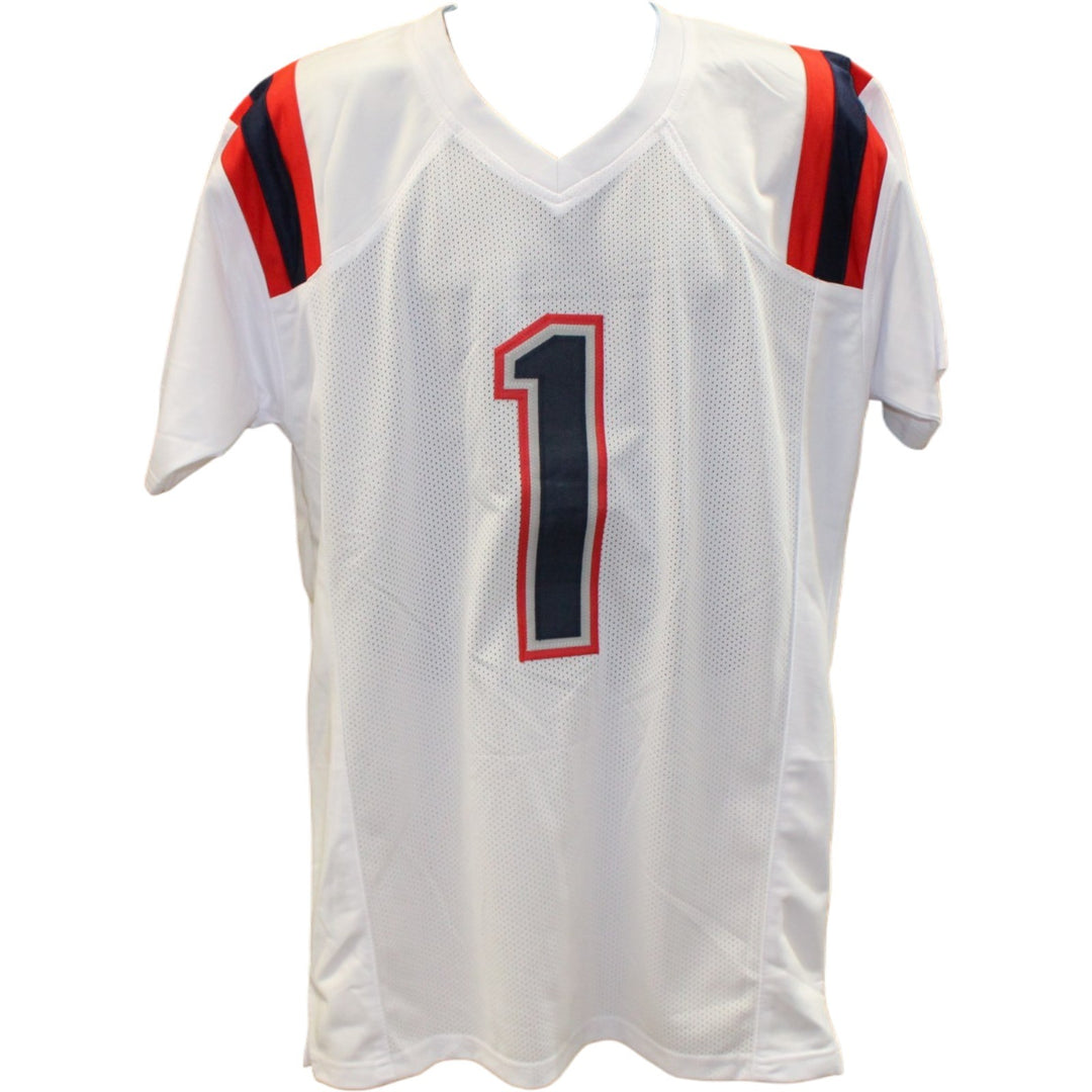 AJ Brown Autographed/Signed Pro Style Sz XL White Jersey Beckett Witnessed 57962