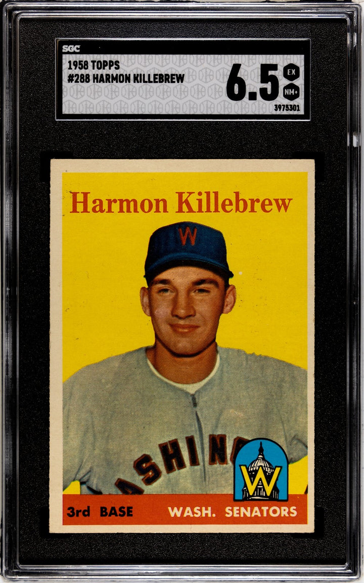 Harmon Killebrew 1958 Topps Card #288 Washington Senators- SGC Graded 6.5 EX-NM+