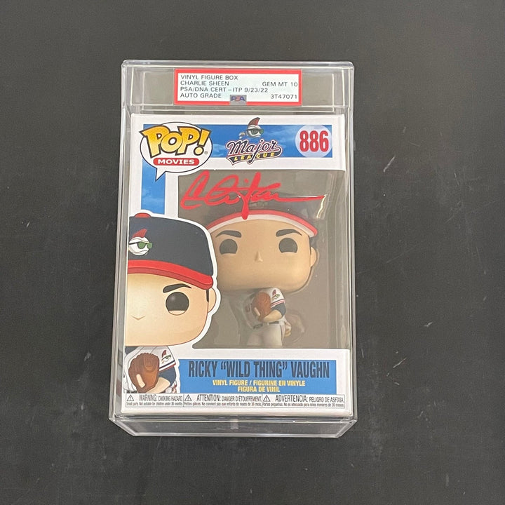 Charlie Sheen Signed Funko Pop Major League Ricky "Wild Thing" Vaughn PSA/DNA Au
