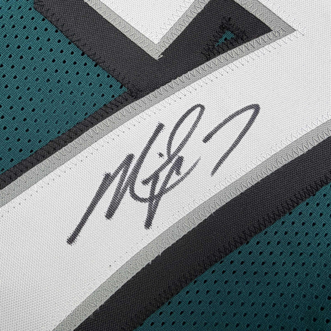 Autographed/Signed MICHAEL MIKE VICK Philadelphia Green Football Jersey PSA COA