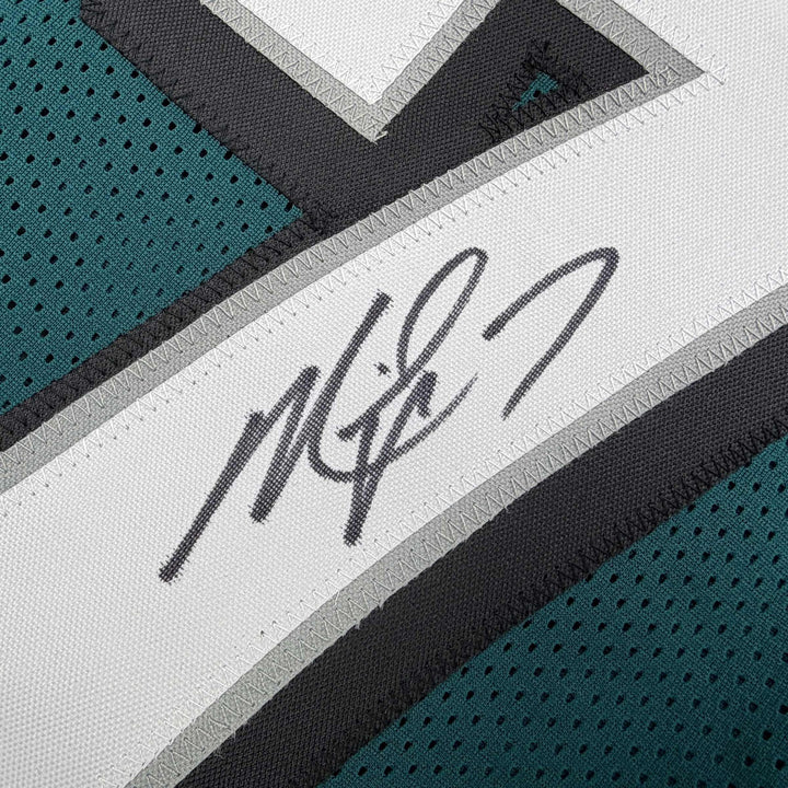 Autographed/Signed MICHAEL MIKE VICK Philadelphia Green Football Jersey PSA COA