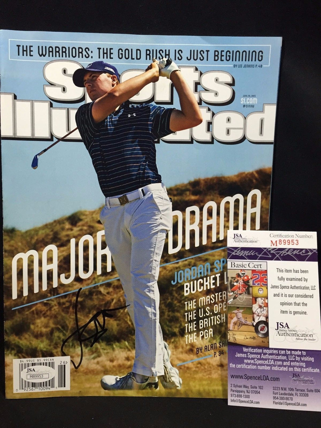 JSA JORDAN SPIETH SIGNED AUTOGRAPHED MAGAZINE GOLF US U.S. SPORTS ILLUSTRATED