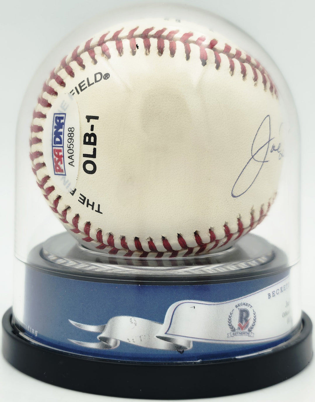 Joe DiMaggio Signed Official Logo League Baseball Yankees Auto Mint 9 Beckett