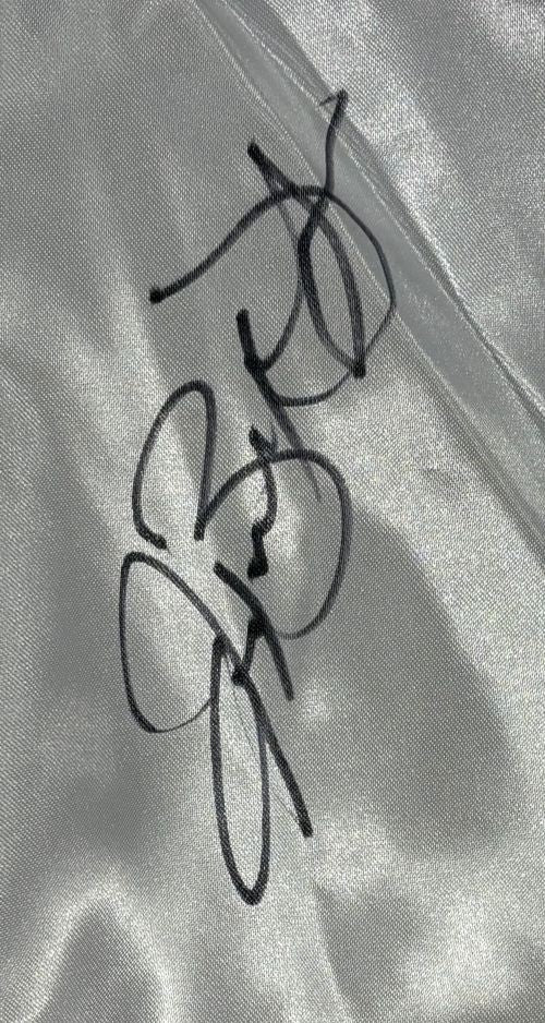 Buster Douglas Signed Custom White Boxing Trunks JSA QR