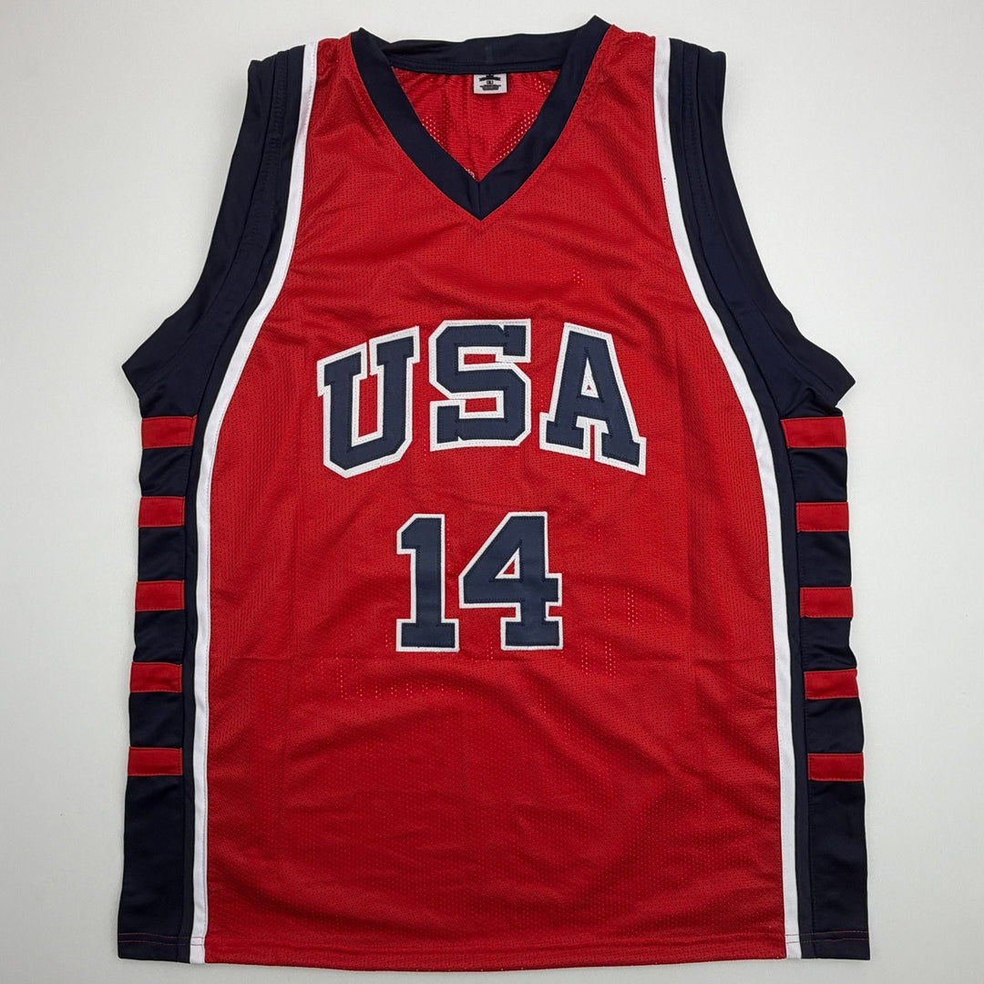 Autographed/Signed Lamar Odom United States USA Olympics Red Jersey JSA COA