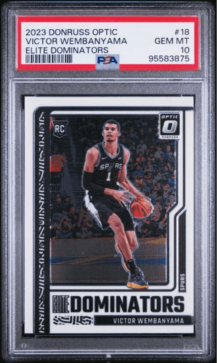 Graded 2023 Donruss Optic Victor Wembanyama #18 Elite Dominators RC Card PSA 10