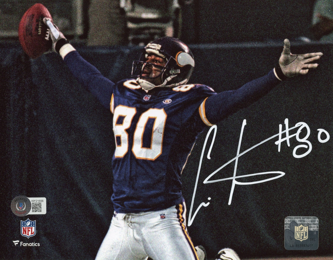 Cris Carter Autographed/Signed Minnesota Vikings 8x10 Photo Beckett 40667