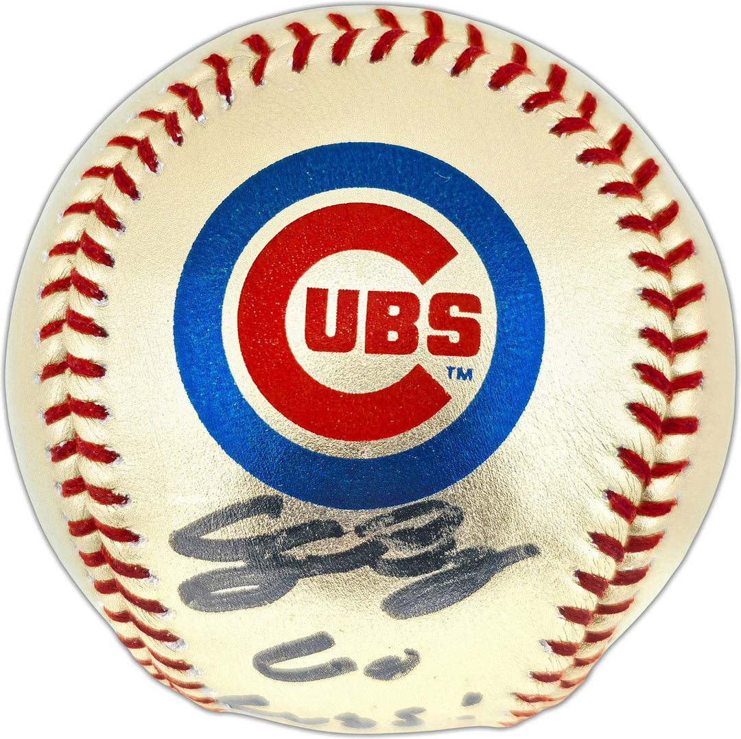 Cody Bellinger Auto Gold Cubs Logo Baseball Cubs Logo "Go Cubs!" Fanatics MLB