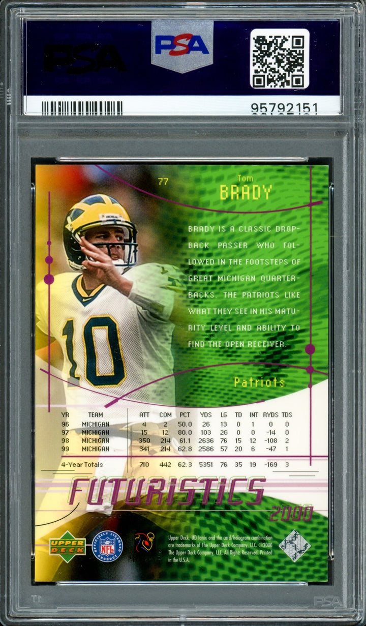 Tom Brady Auto 2000 U.D. Ionix RC 77 Patriots PSA 9 Auto GM 10 PSA/DNA #95792151