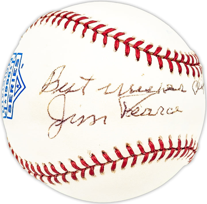 Jim Pearce Signed AL Division Series Logo Baseball Reds, Senators Beckett QR