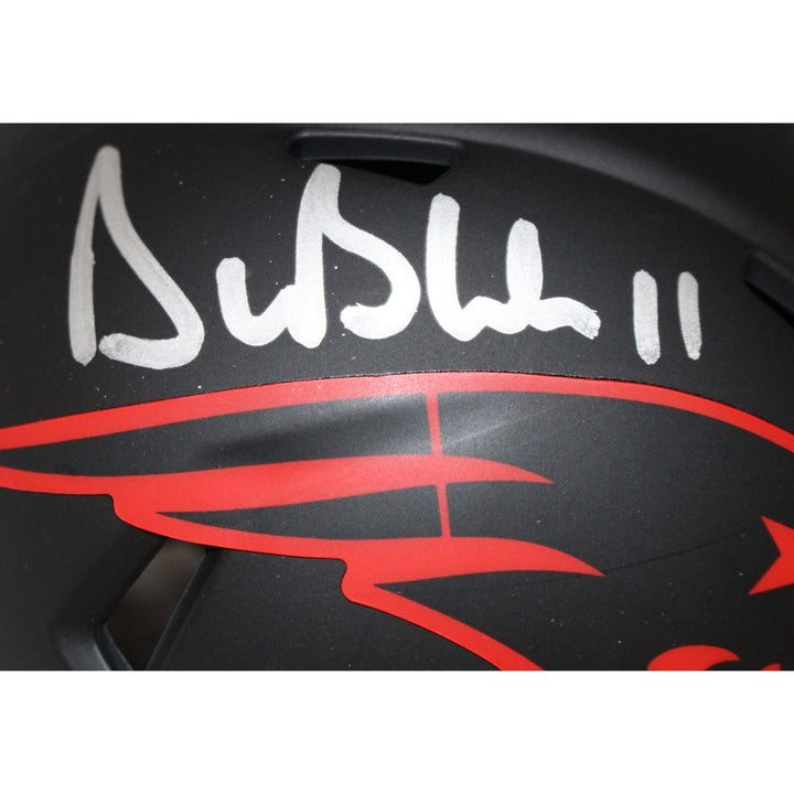Drew Bledsoe Signed New England Patriots Eclipse Mini Helmet Beckett  42413