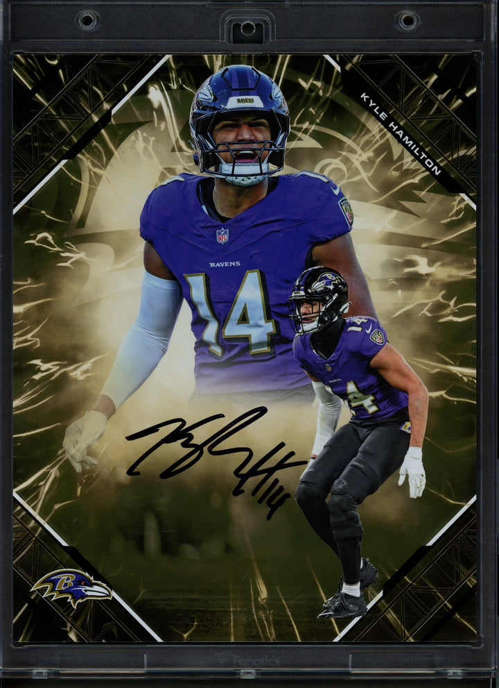 Kyle Hamilton Auto 2025 Under Wraps NFL Emanate Gold Card Ravens #42/50