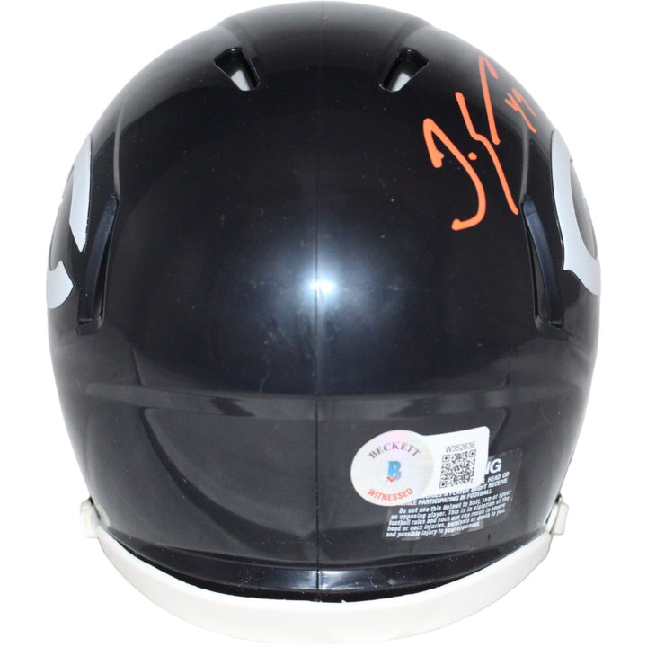 Tremaine Edmunds Signed Chicago Bears Mini Helmet Beckett 42435