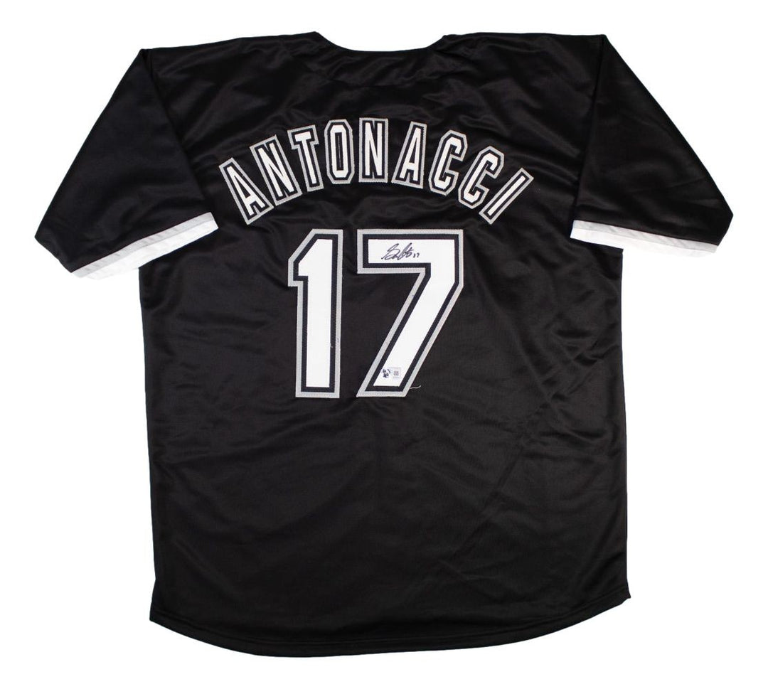 Sam Antonacci Chicago Signed Black Baseball Jersey BAS