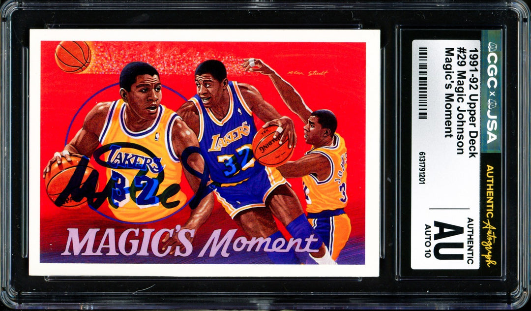 Magic Johnson Signed 1991-92 Upper Deck Card #29 Lakers Sig GM 10 CGC x JSA
