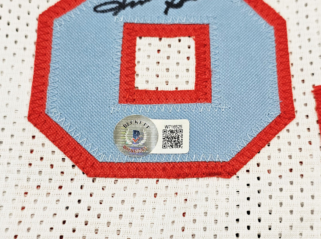 Houston Oilers Run & Shoot Signed White Jersey 5 Sigs Warren Moon Beckett Wit