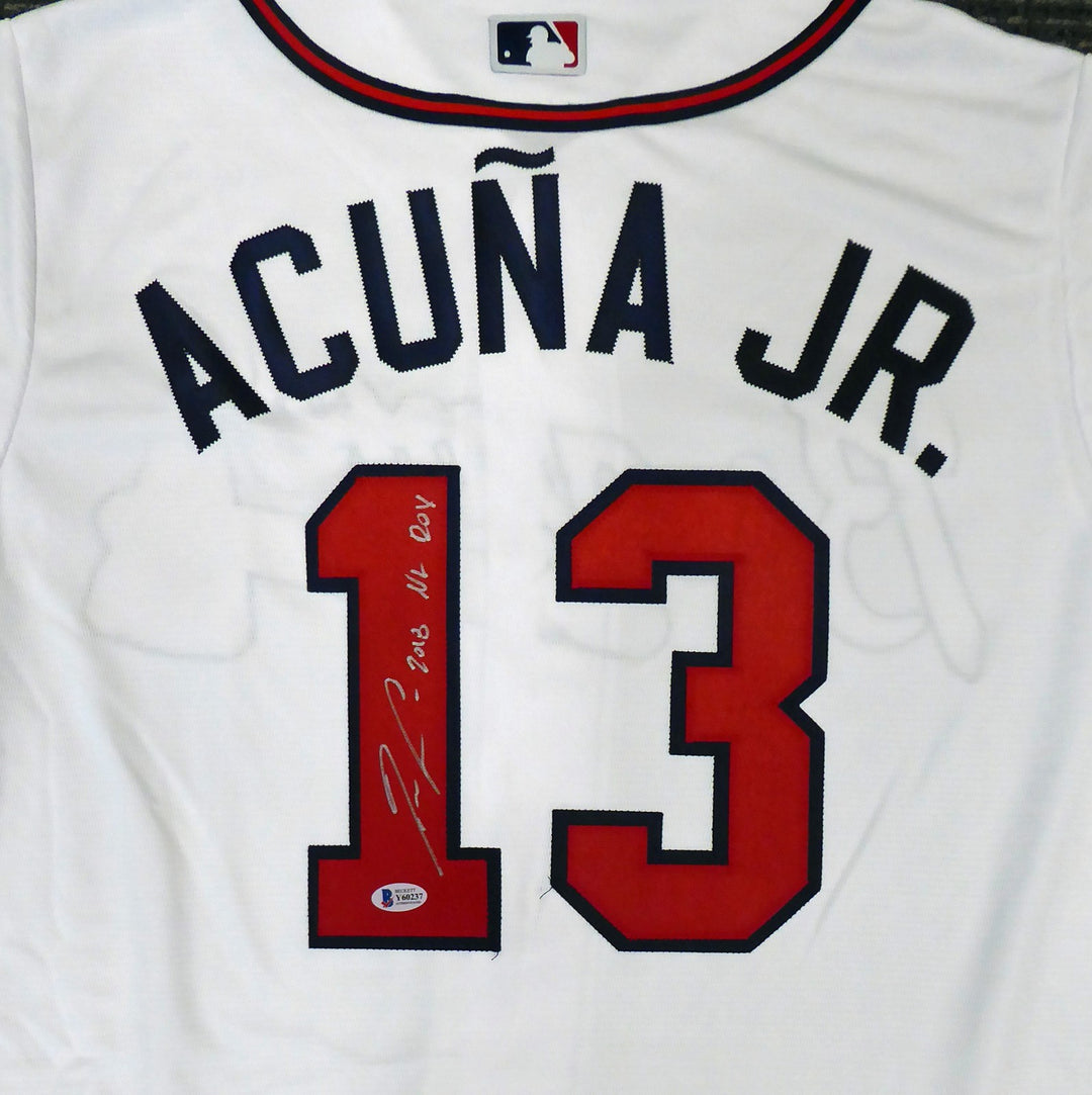 Atlanta Braves Ronald Acuna Jr. Signed Majestic Cool Base White Jersey Size L
