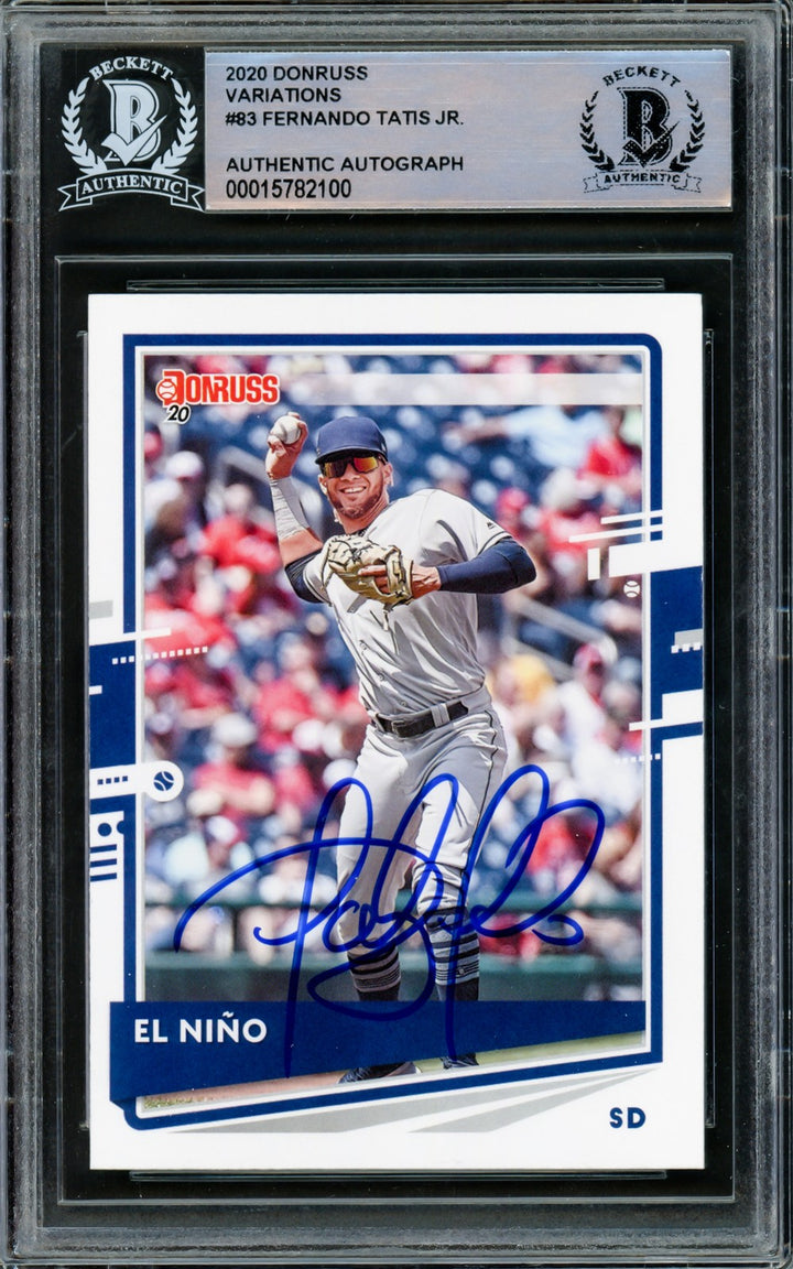 Fernando Tatis Jr. Signed 2020 Donruss Variations Card #83 San Diego Padres