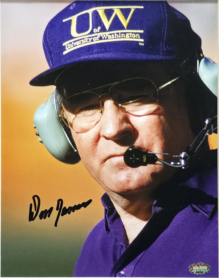 Don James Signed Framed 8x10 Photo Washington Huskies MCS Holo