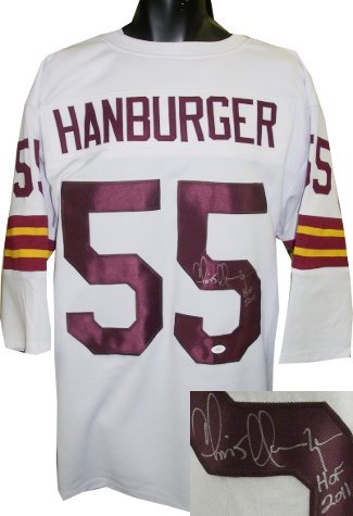 Chris Hanburger signed TB Custom Stitched Pro Style FB Jersey 3/4 Sleeves - JSA