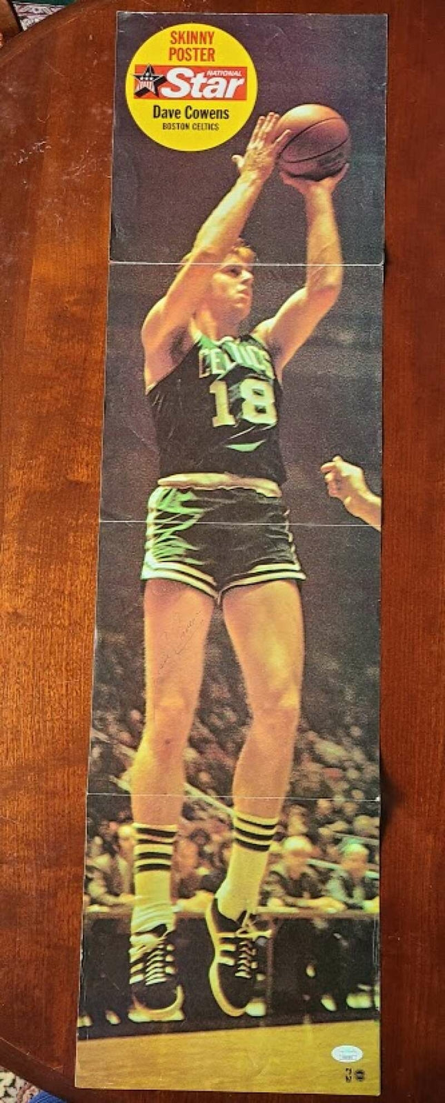 Dave Cowens JSA Coa Signed 37x10 Skinny Poster Photo Autograph