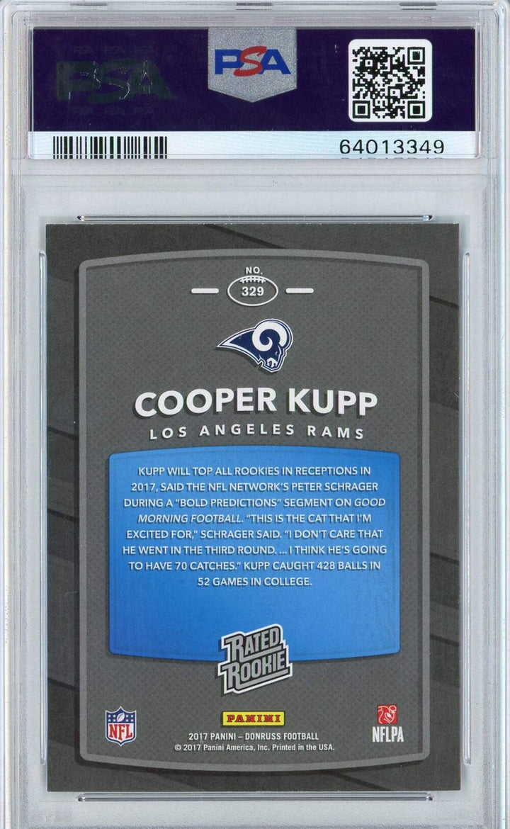 Graded 2017 Panini Donruss Cooper Kupp #329 Rookie RC Football Card PSA 10 Gem