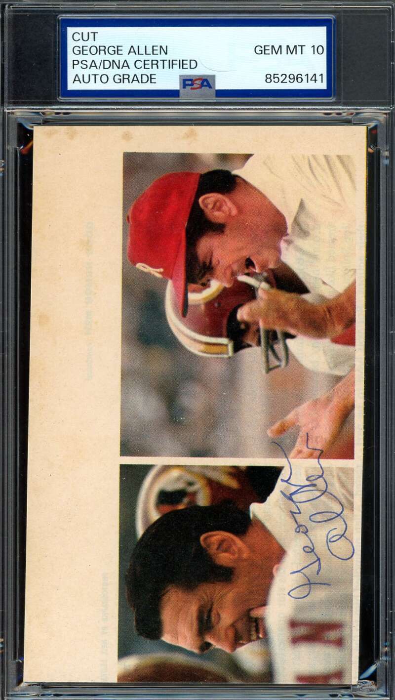 George Allen Gem Mint 10 PSA DNA Autographed 3x5 Photo Signed