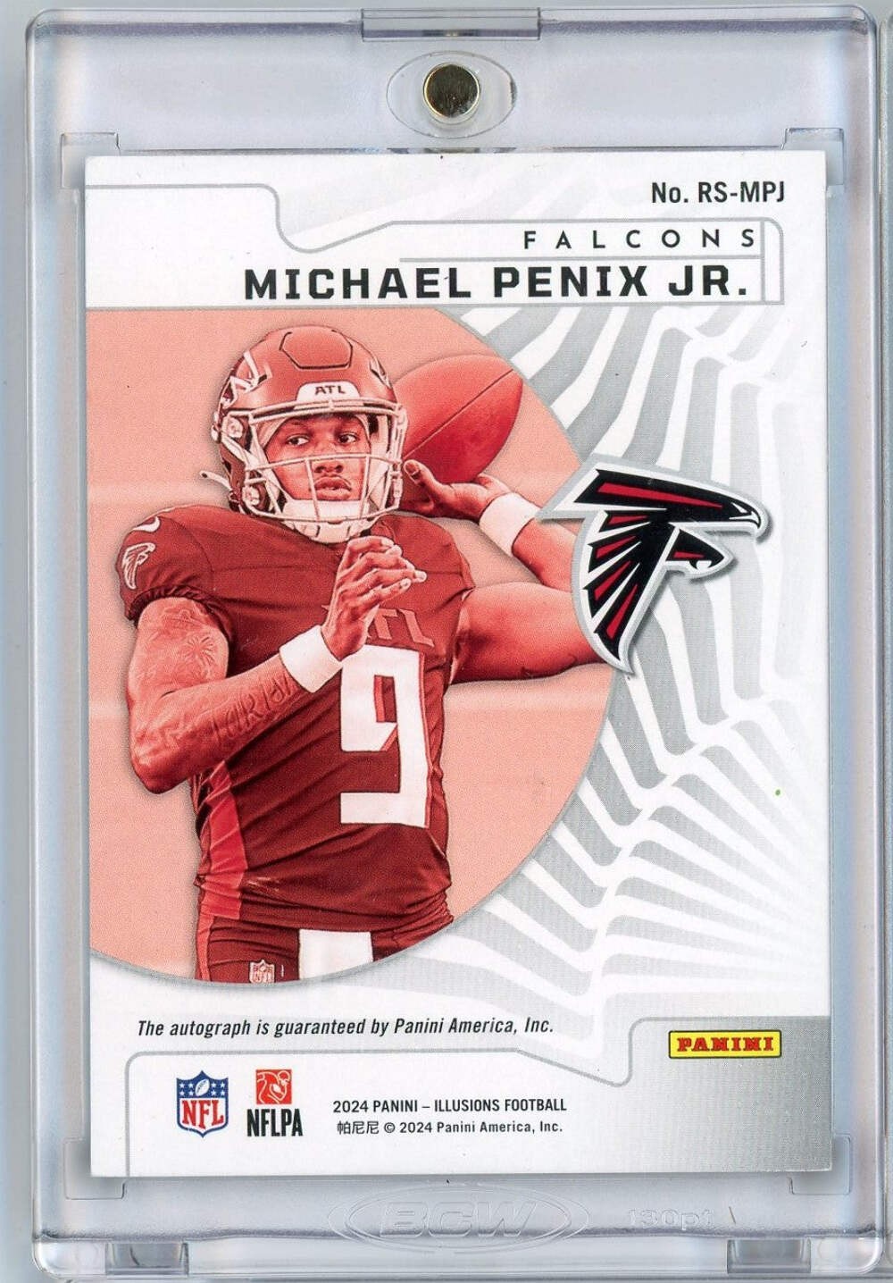 2024 Panini Illusions Michael Penix Jr #RSMPJ /75 Rookie Signs Auto RC Card
