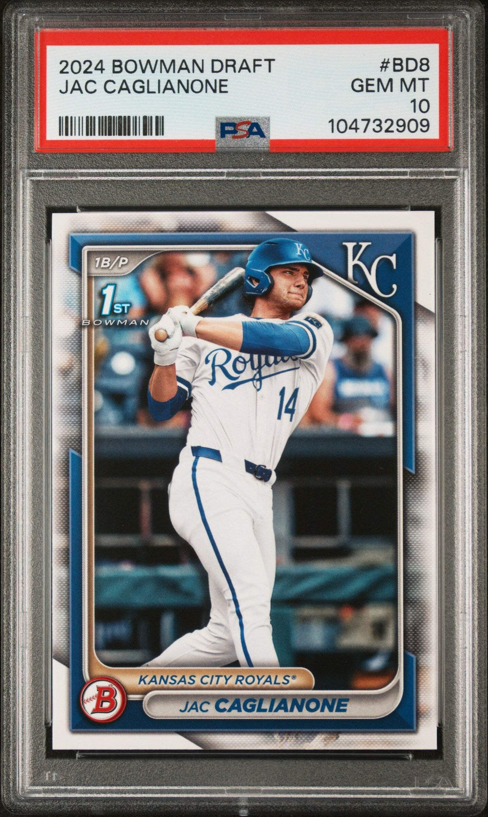 Graded 2024 Topps Bowman Draft Jac Caglianone #BD8 Rookie Baseball Card PSA 10