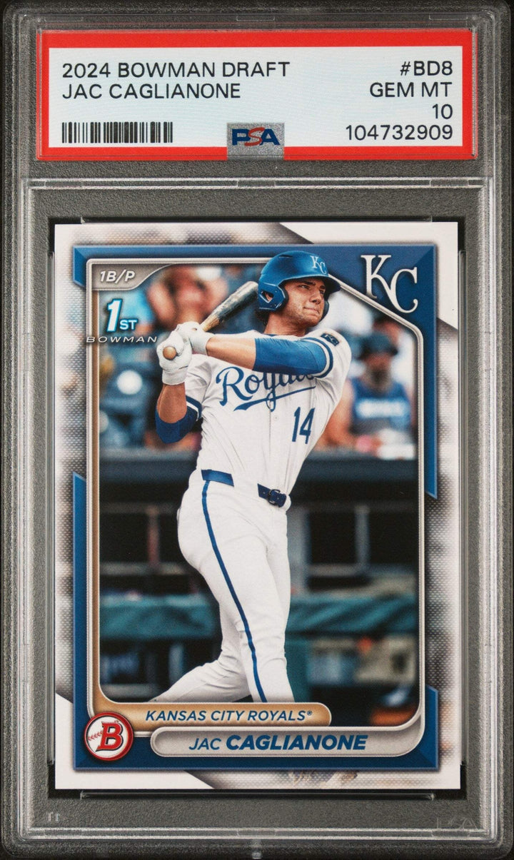 Graded 2024 Topps Bowman Draft Jac Caglianone #BD8 Rookie Baseball Card PSA 10