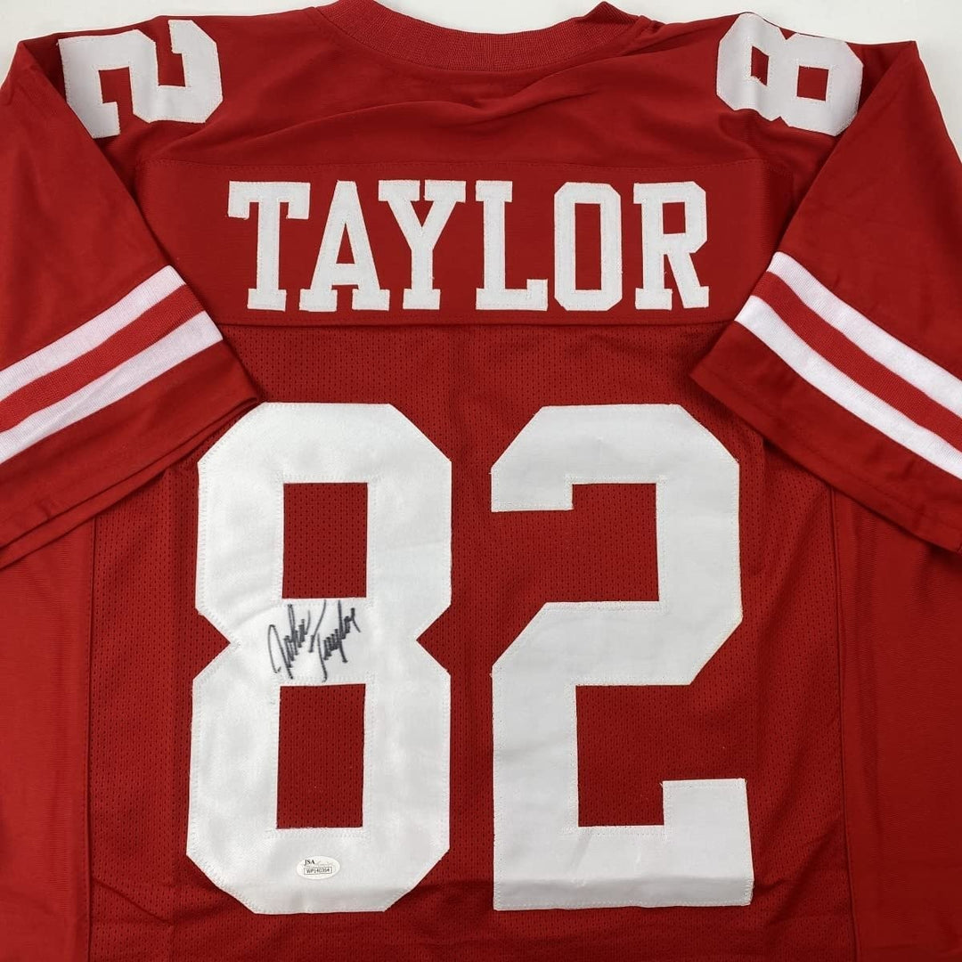 Autographed/Signed JOHN TAYLOR San Francisco Red Jersey JSA COA Auto
