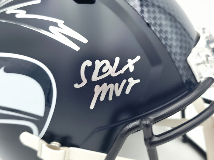 Kenneth Walker III Signed Seahawks Blue Full Sz Speed Rep Helmet Beckett Wit