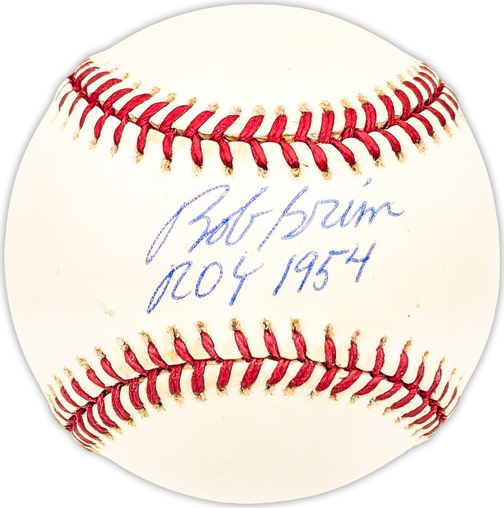 Bob Grim Autographed AL Baseball New York Yankees "ROY 1954" Beckett QR #BM25322