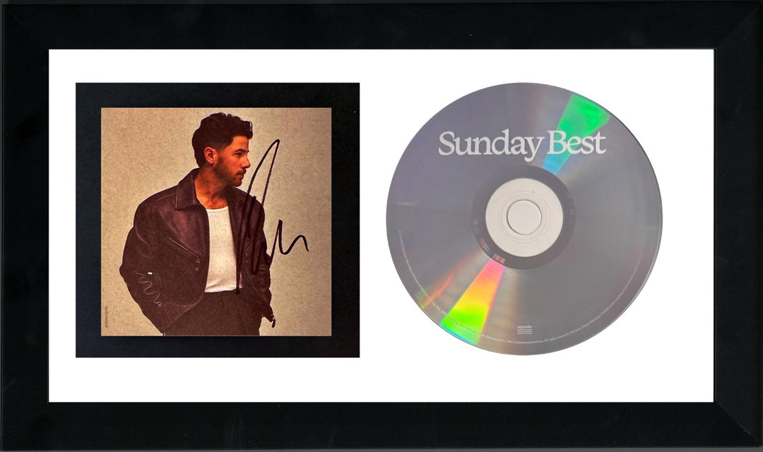 Nick Jonas Signed 2026 Sunday Best 4x4 Art Card Album CD Framed 6.5" x12" - COA