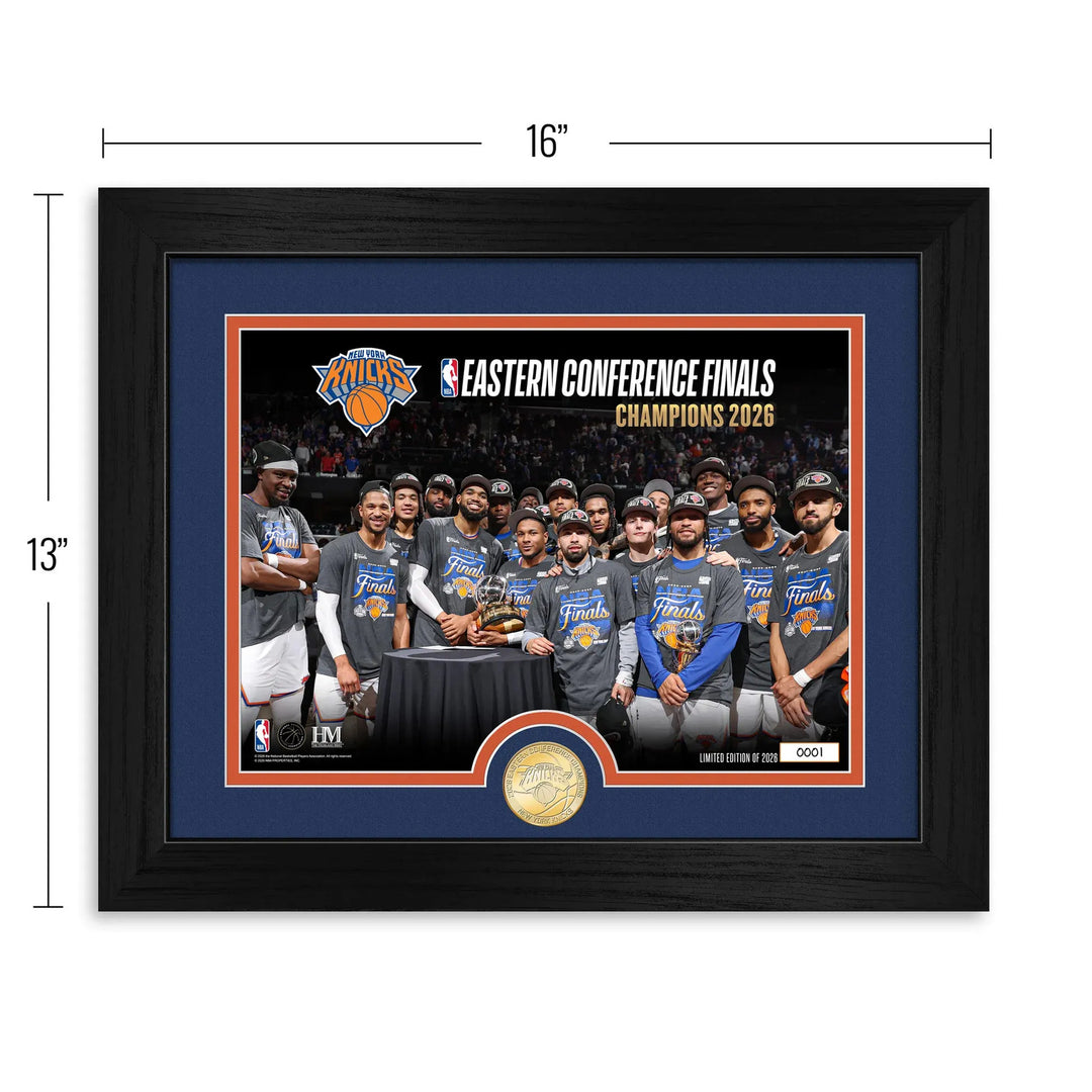 New York Knicks 2026 NBA Eastern Conference Champ Bronze Coin Celebration Photo
