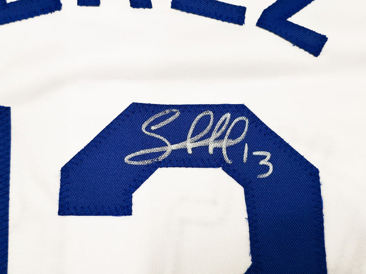 Kansas City Royals Salvador Perez Signed White Jersey Beckett Wit