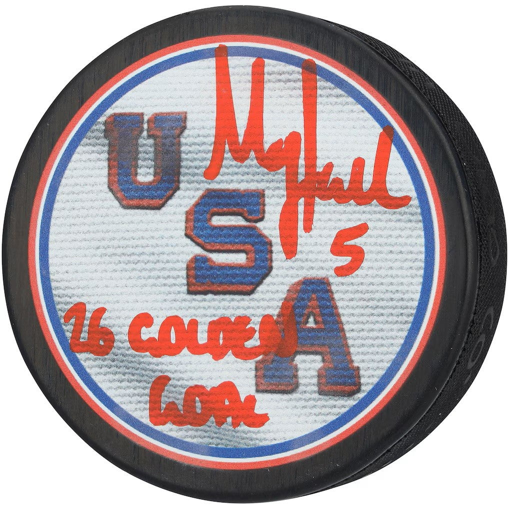 Megan Keller Signed USA Hockey Logo Puck 26 Golden Goal Insc Fanatics