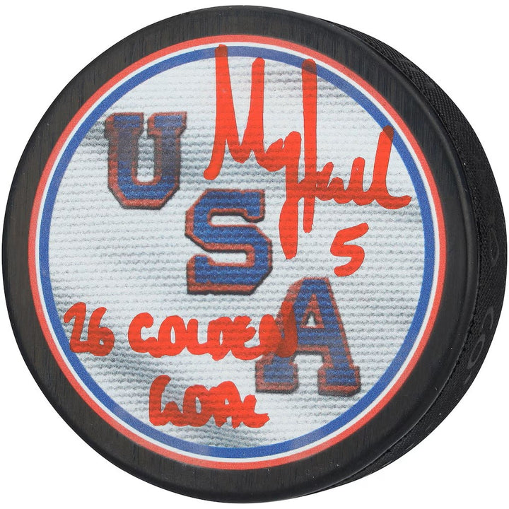 Megan Keller Signed USA Hockey Logo Puck 26 Golden Goal Insc Fanatics