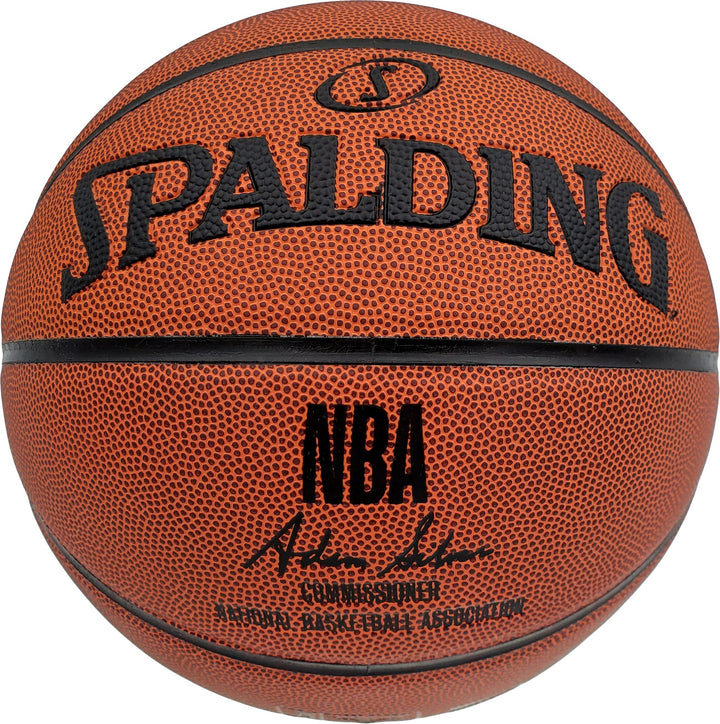 Damian Lillard Autographed Spalding Trail Blazers White Logo Basketball Beckett