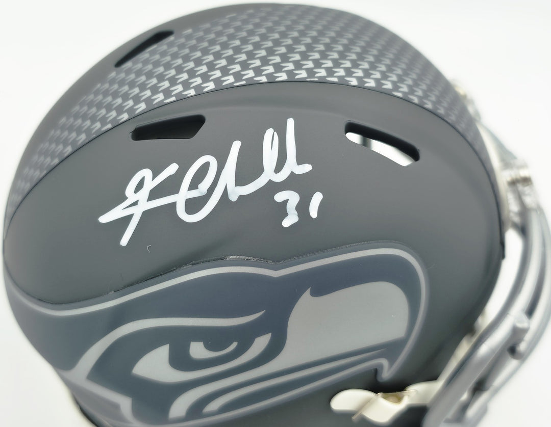 Kam Chancellor Signed Seahawks Slate Silver Speed Mini Helmet Beckett Witness