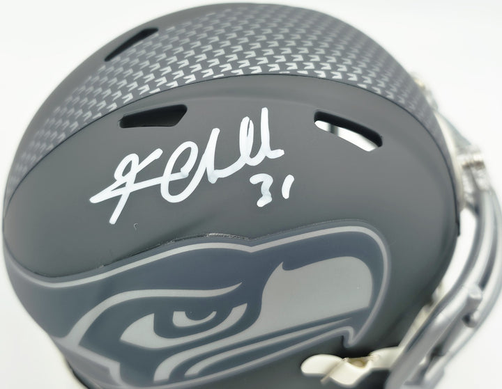 Kam Chancellor Signed Seahawks Slate Silver Speed Mini Helmet Beckett Witness