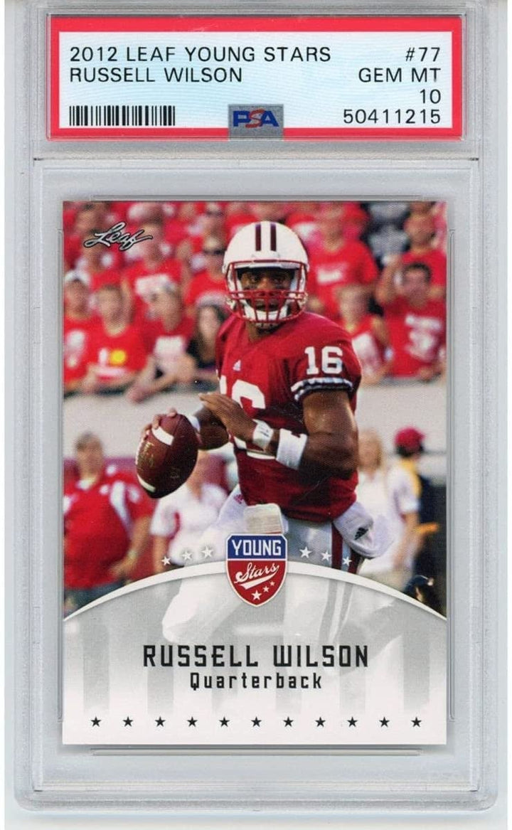 Graded 2012 Leaf Young Stars RUSSELL WILSON #77 Rookie RC Card PSA 10