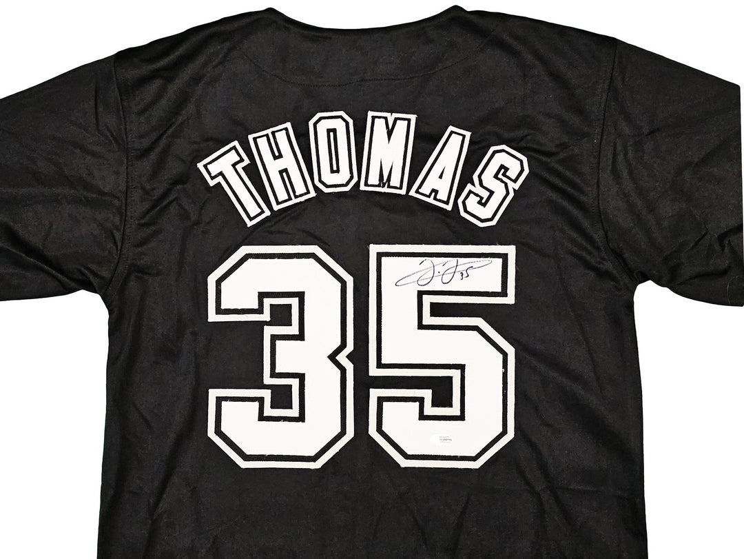 Chicago White Sox Frank Thomas Signed Black Jersey Beckett BAS