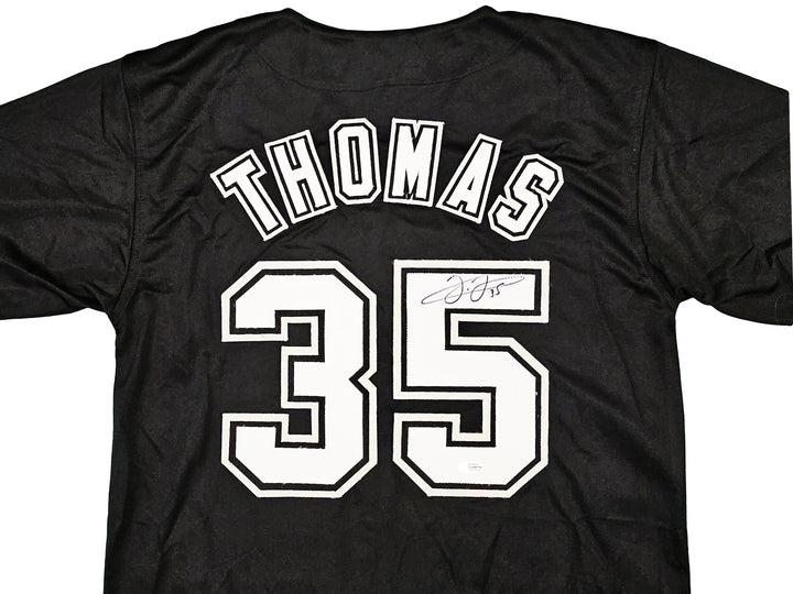 Chicago White Sox Frank Thomas Signed Black Jersey Beckett BAS