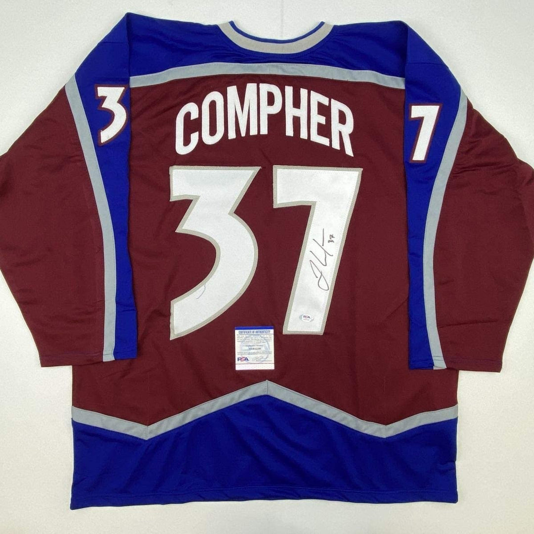 Autographed/Signed JT J.T. Compher Colorado Maroon Jersey PSA/DNA COA