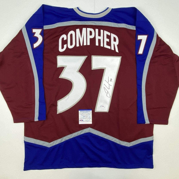 Autographed/Signed JT J.T. Compher Colorado Maroon Jersey PSA/DNA COA