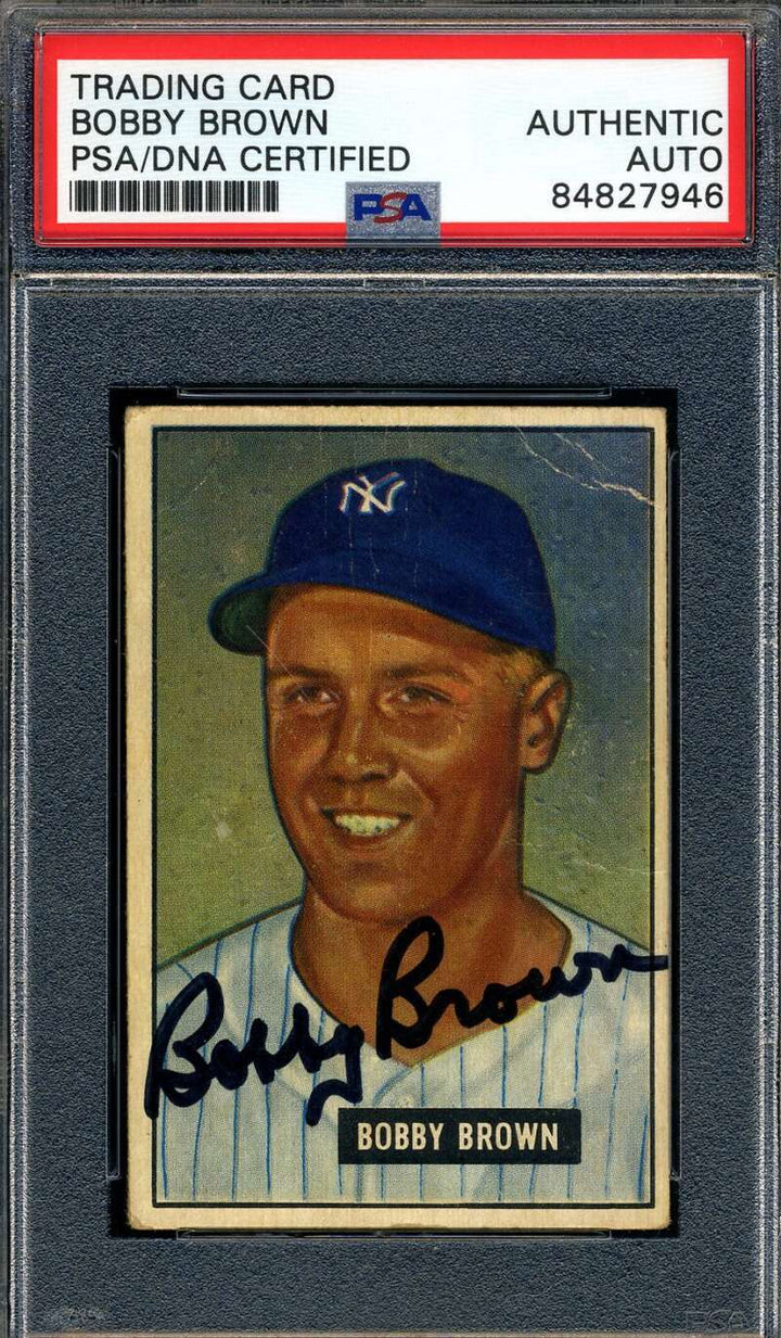 Bobby Brown PSA DNA Signed 1951 Bowman Autograph